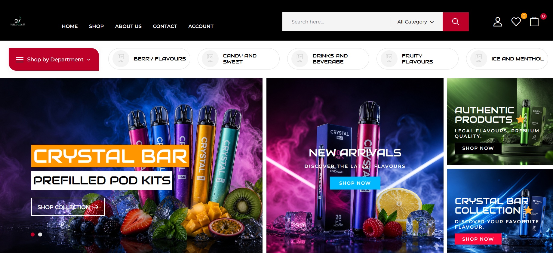 Shop Vape and Co digital project