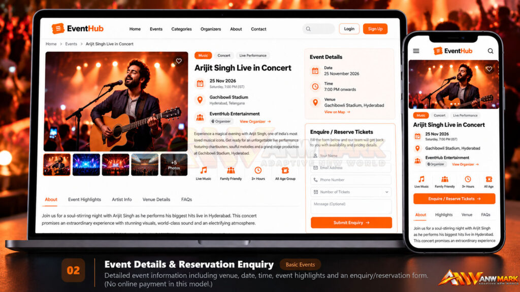 Event & Ticket Booking screenshot