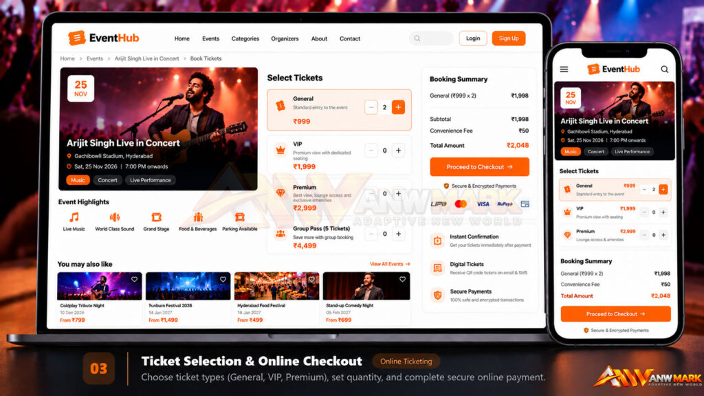 Event & Ticket Booking screenshot