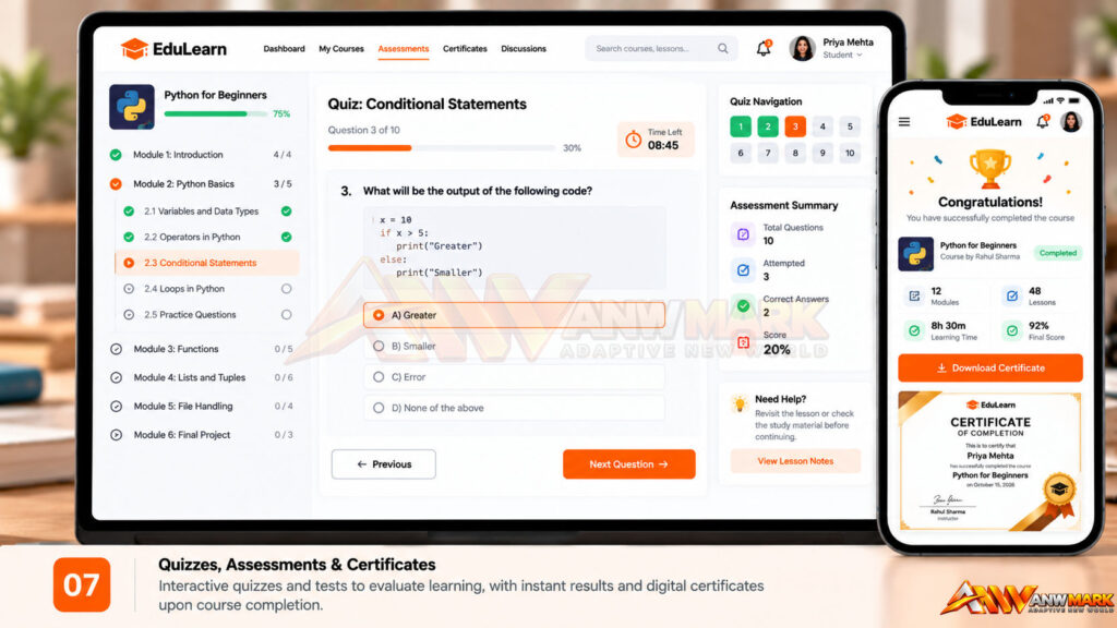 E-Learning screenshot